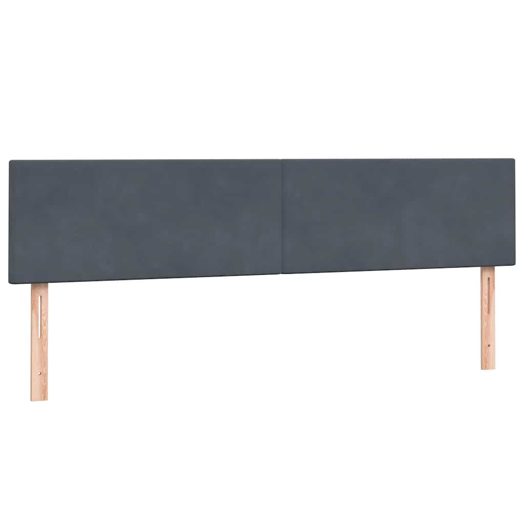 Krevet s oprugama i madracem LED tamnosivi 180x210 cm baršunasti