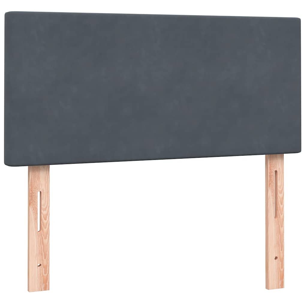 Box Spring krevet s madracem i LED tamnosivi 80 x 220 cm baršunasti