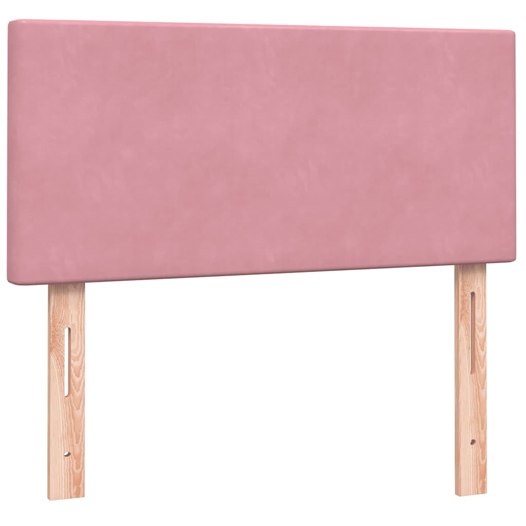 Box Spring krevet s madracem i LED ružičasti 80 x 220 cm baršunasti