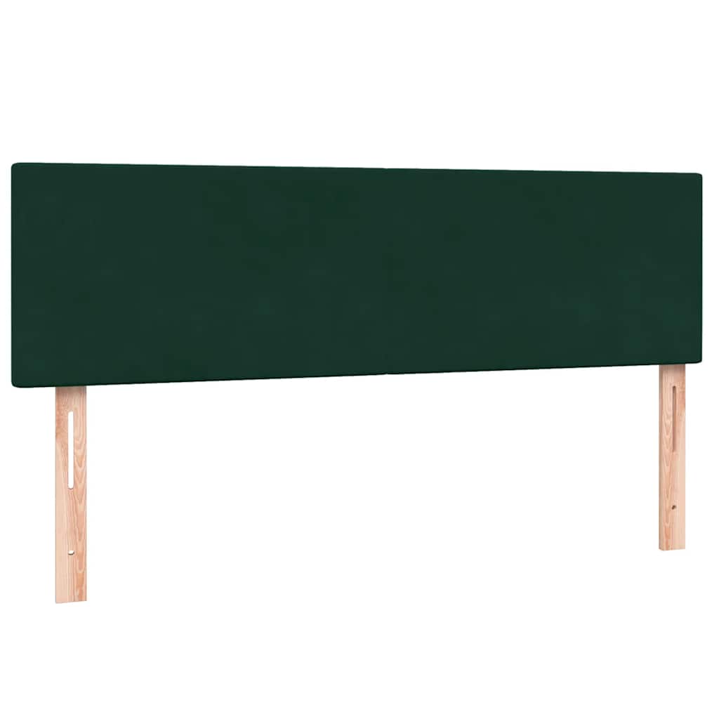 Box Spring krevet s madracem i LED tamno zeleni 160x220 cm baršun