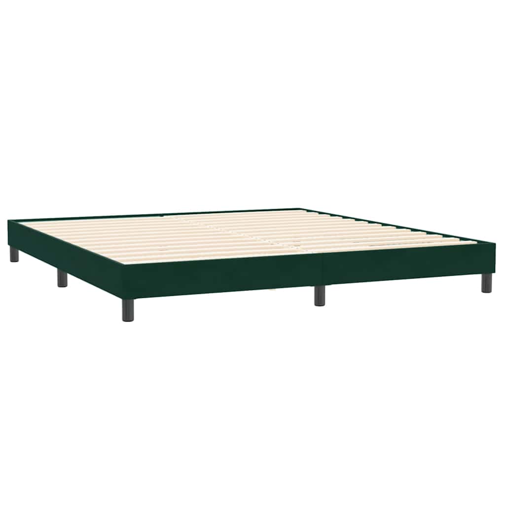 Box Spring krevet s madracem i LED tamno zeleni 180x220 cm baršun