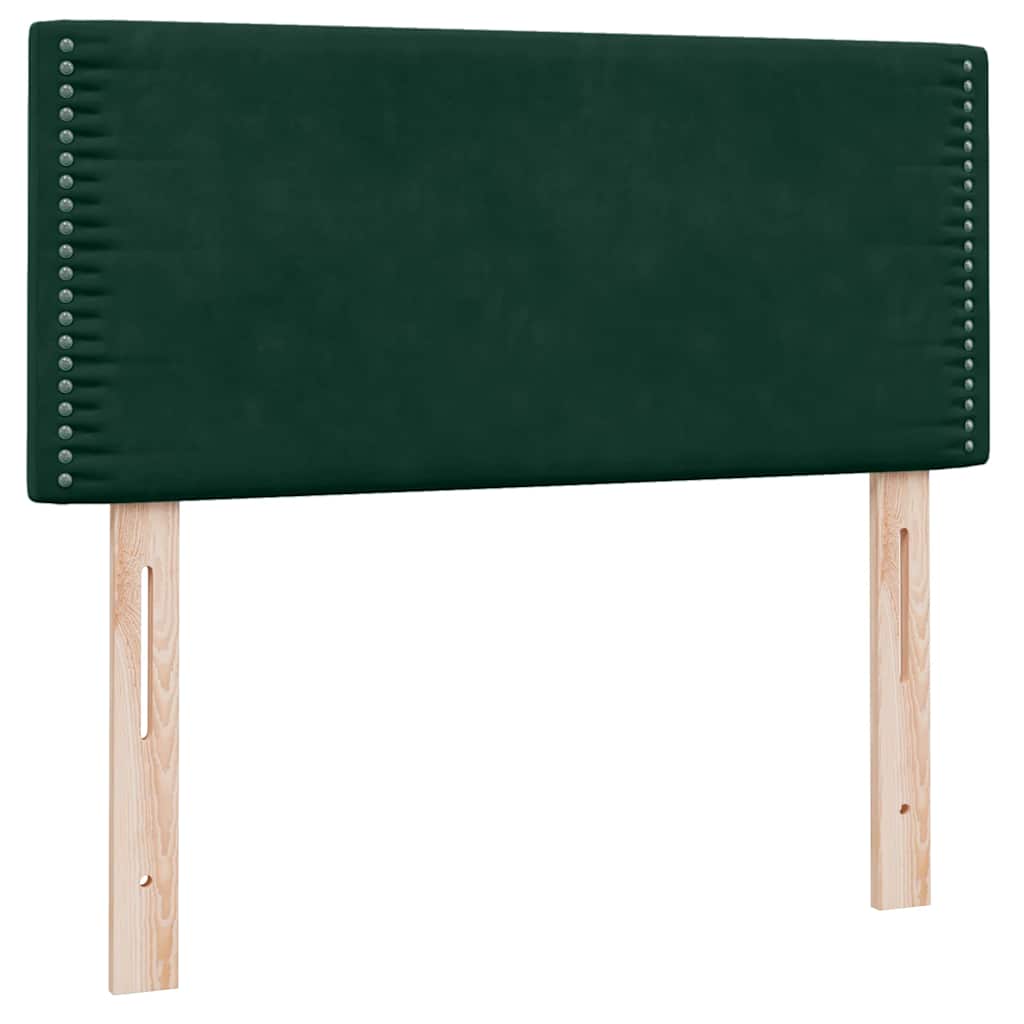 Box Spring krevet s madracem i LED tamnozeleni 80x220 cm baršun