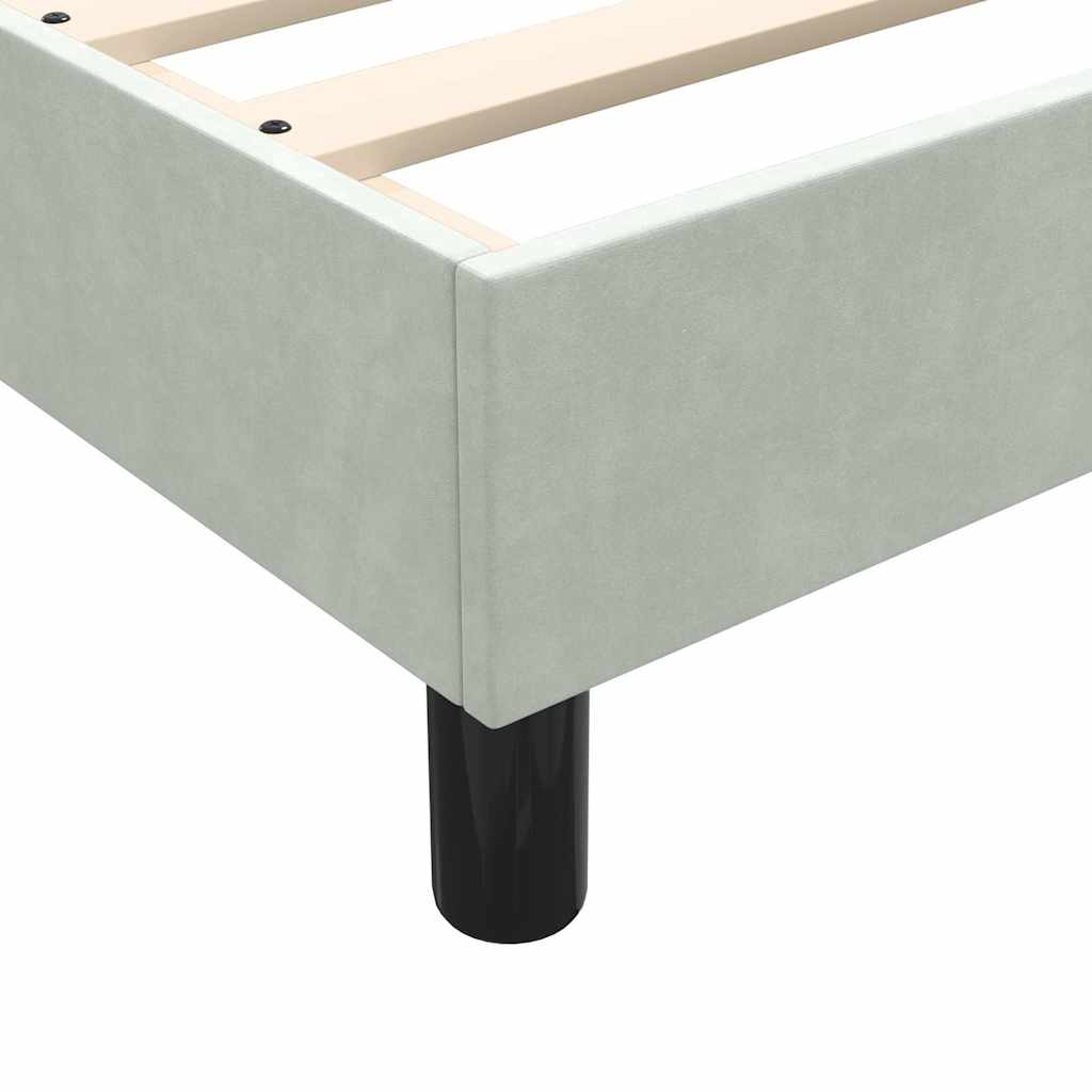 Box Spring krevet s madracem i LED svijetlo sivi 90x220 cm baršun