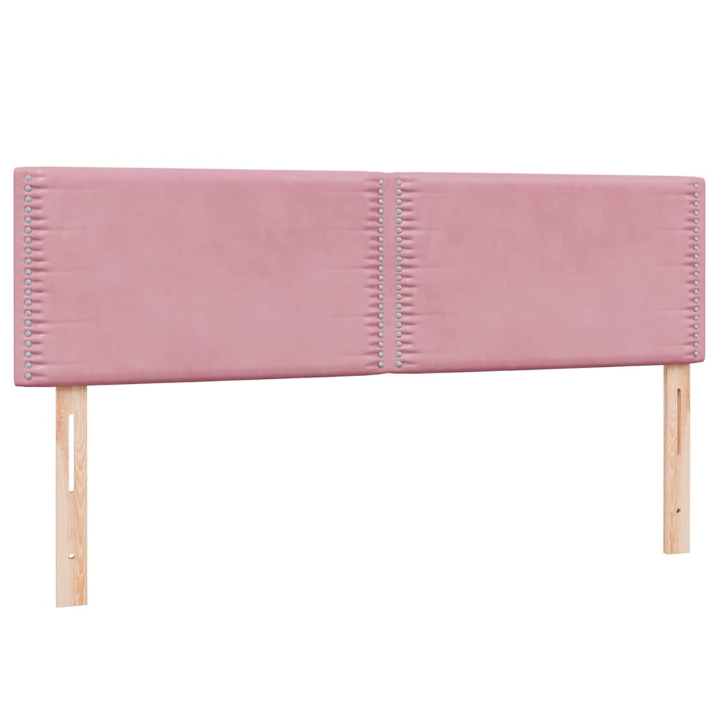 Box Spring krevet s madracem i LED ružičasti 160x220 cm baršun
