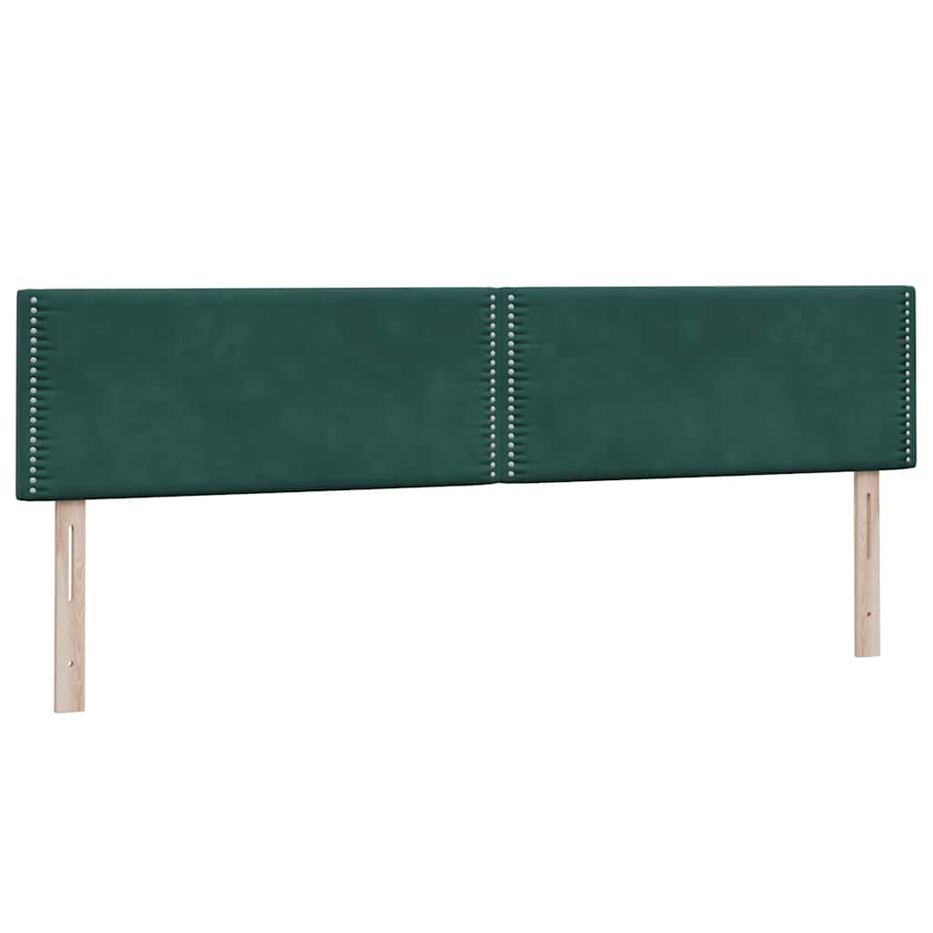 Box Spring krevet s madracem i LED tamno zeleni 180x220 cm baršun