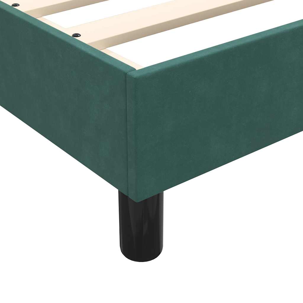Box Spring krevet s madracem i LED tamno zeleni 180x220 cm baršun
