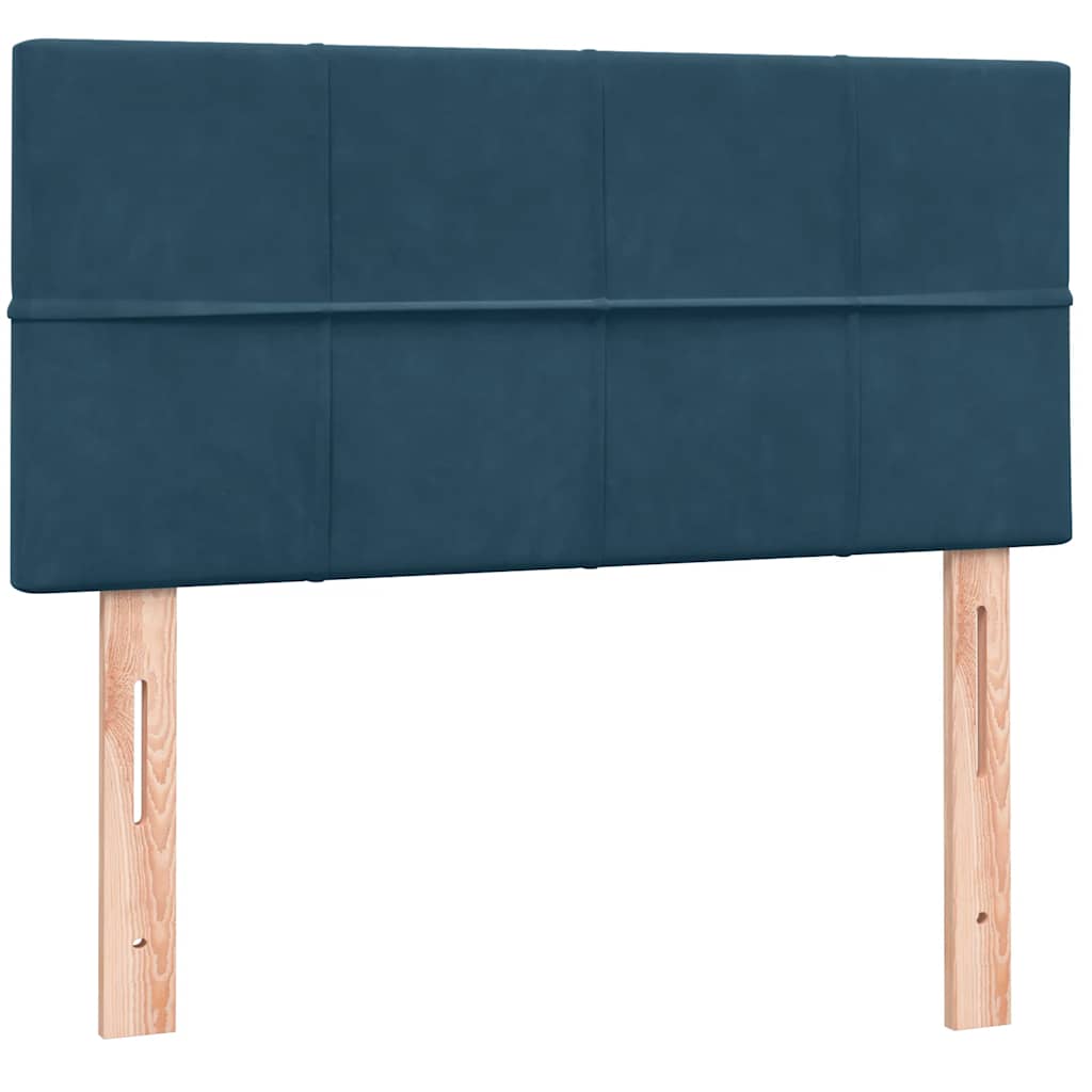 Box Spring krevet s madracem i LED tamnoplavi 80x210 cm baršun
