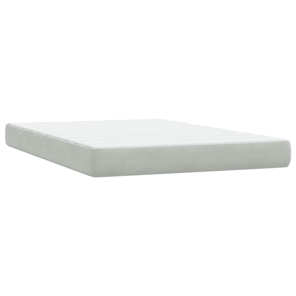 Krevet s oprugama i madracem LED svjetlosivi 160x210 cm baršunasti