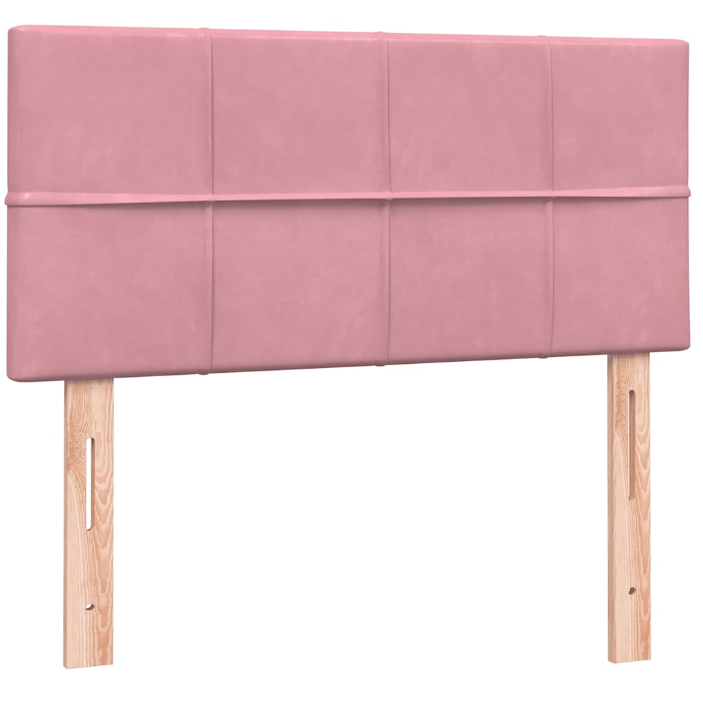 Box Spring krevet s madracem i LED ružičasti 80 x 220 cm baršunasti