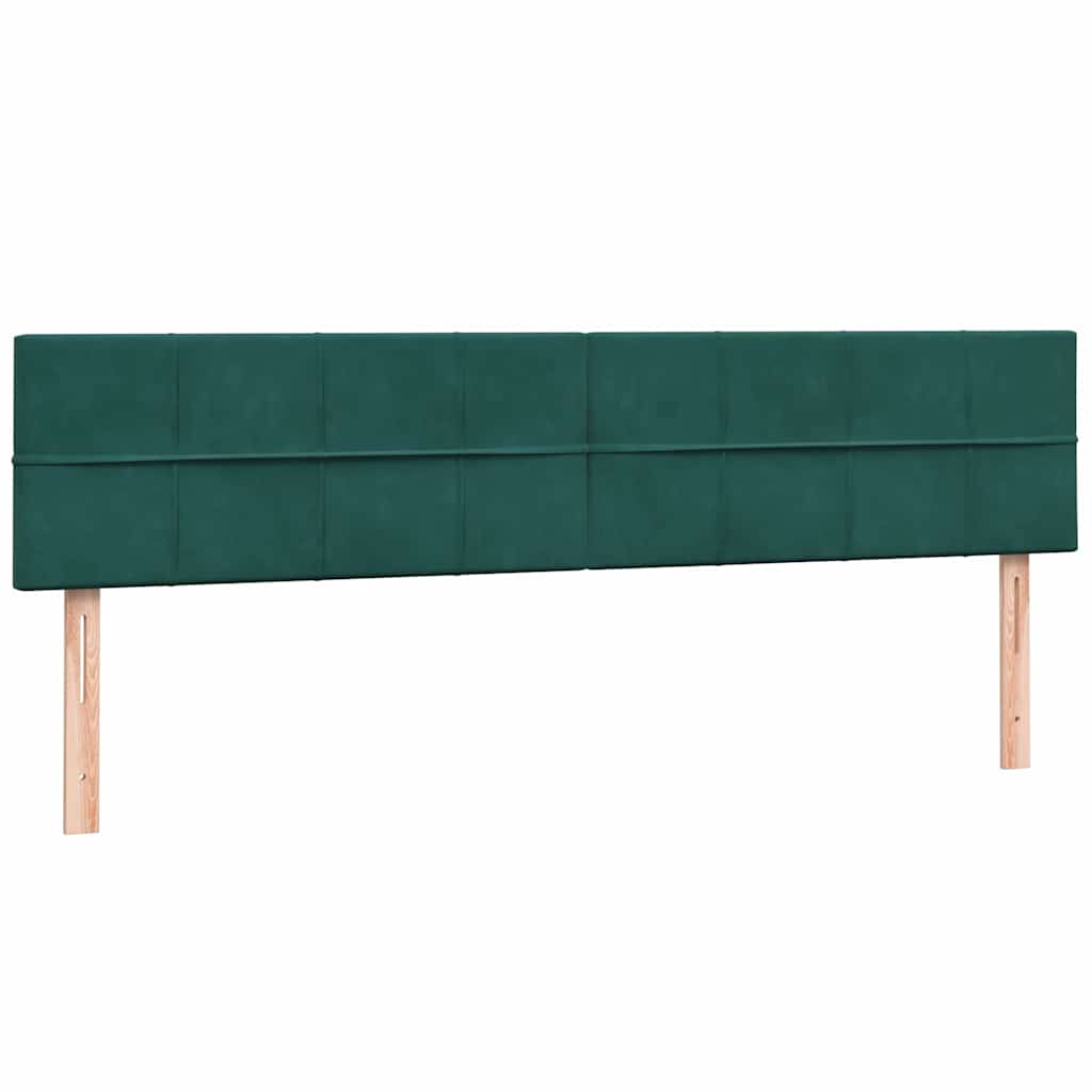 Box Spring krevet s madracem i LED tamno zeleni 180x220 cm baršun