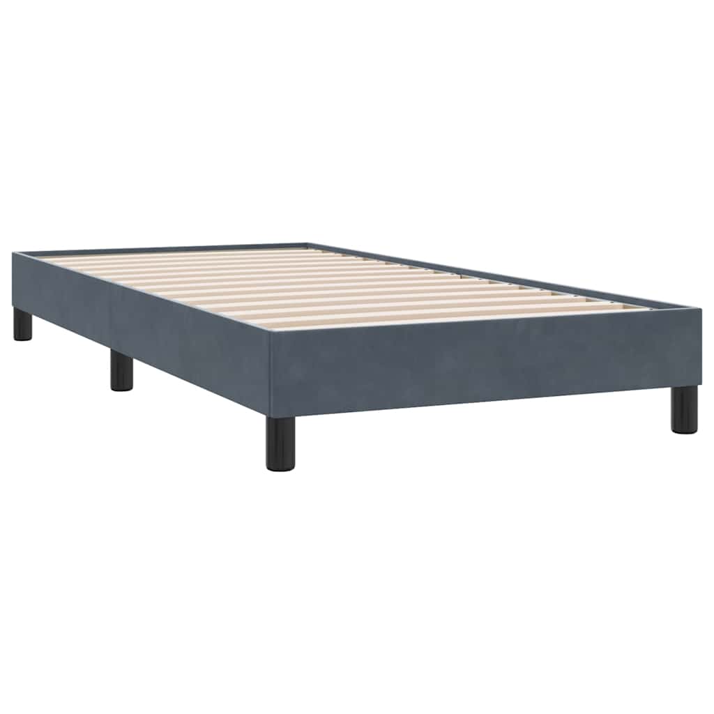 Box Spring krevet s madracem i LED tamno sivi 80x210 cm baršun