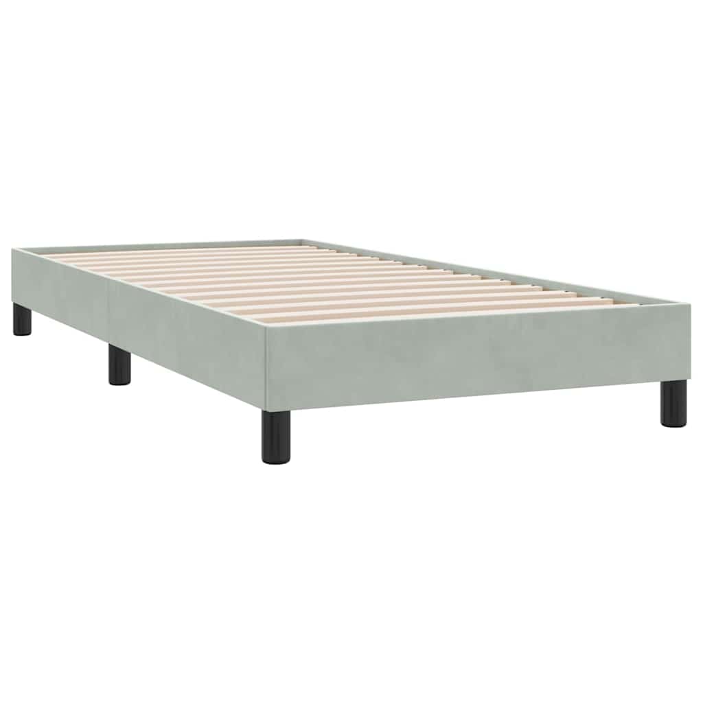 Box Spring krevet s madracem i LED svijetlo sivi 90x210 cm baršun