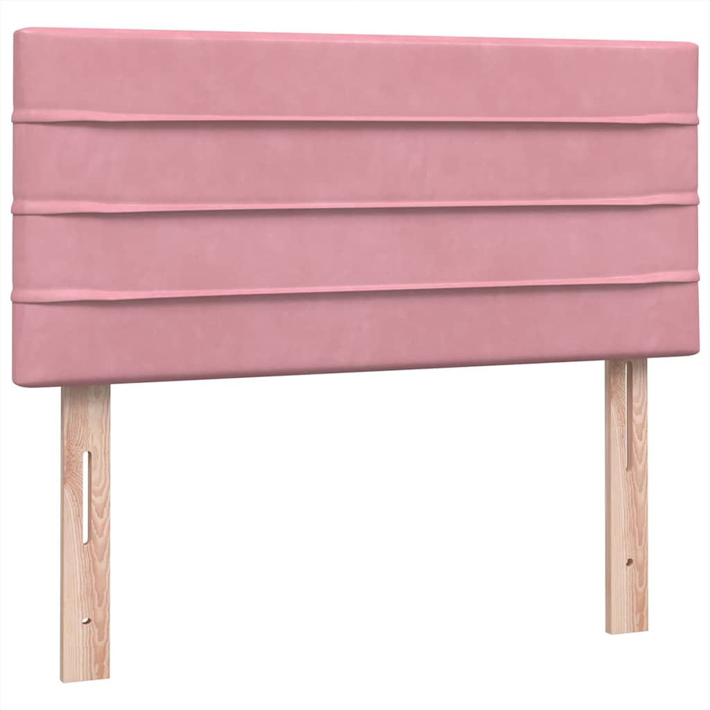 Box Spring krevet s madracem i LED ružičasti 80 x 220 cm baršunasti