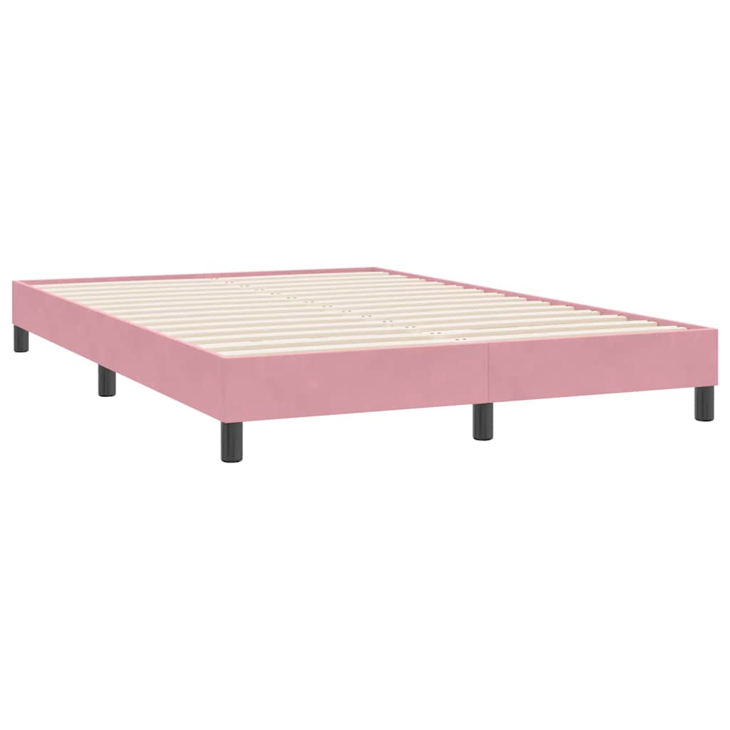 Box Spring krevet s madracem i LED ružičasti 160x220 cm baršun