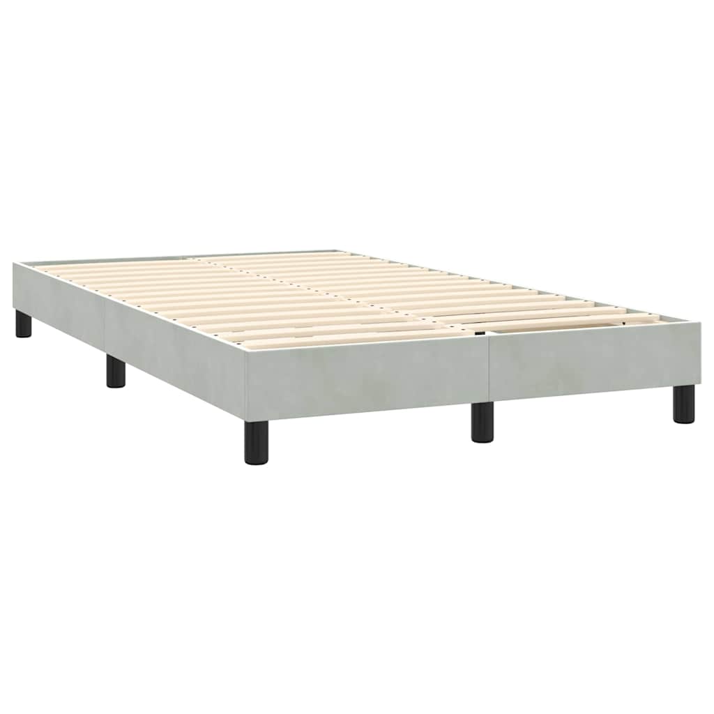 Krevet s oprugama i madracem LED svjetlosivi 160x210 cm baršunasti