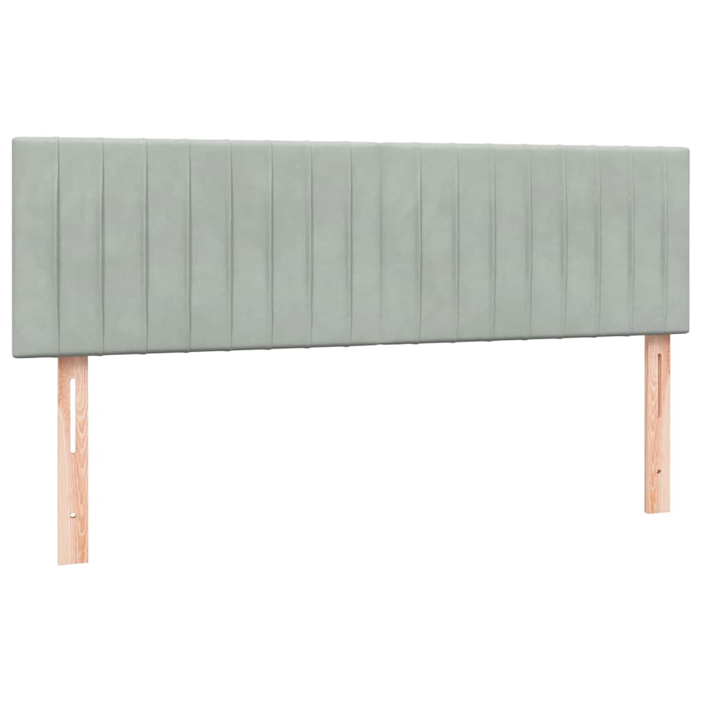 Krevet s oprugama i madracem LED svjetlosivi 160x210 cm baršunasti
