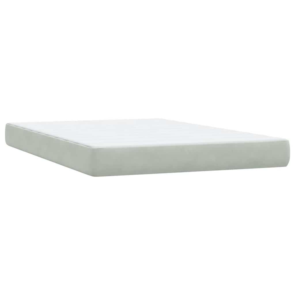 Krevet s oprugama i madracem LED svjetlosivi 160x210 cm baršunasti