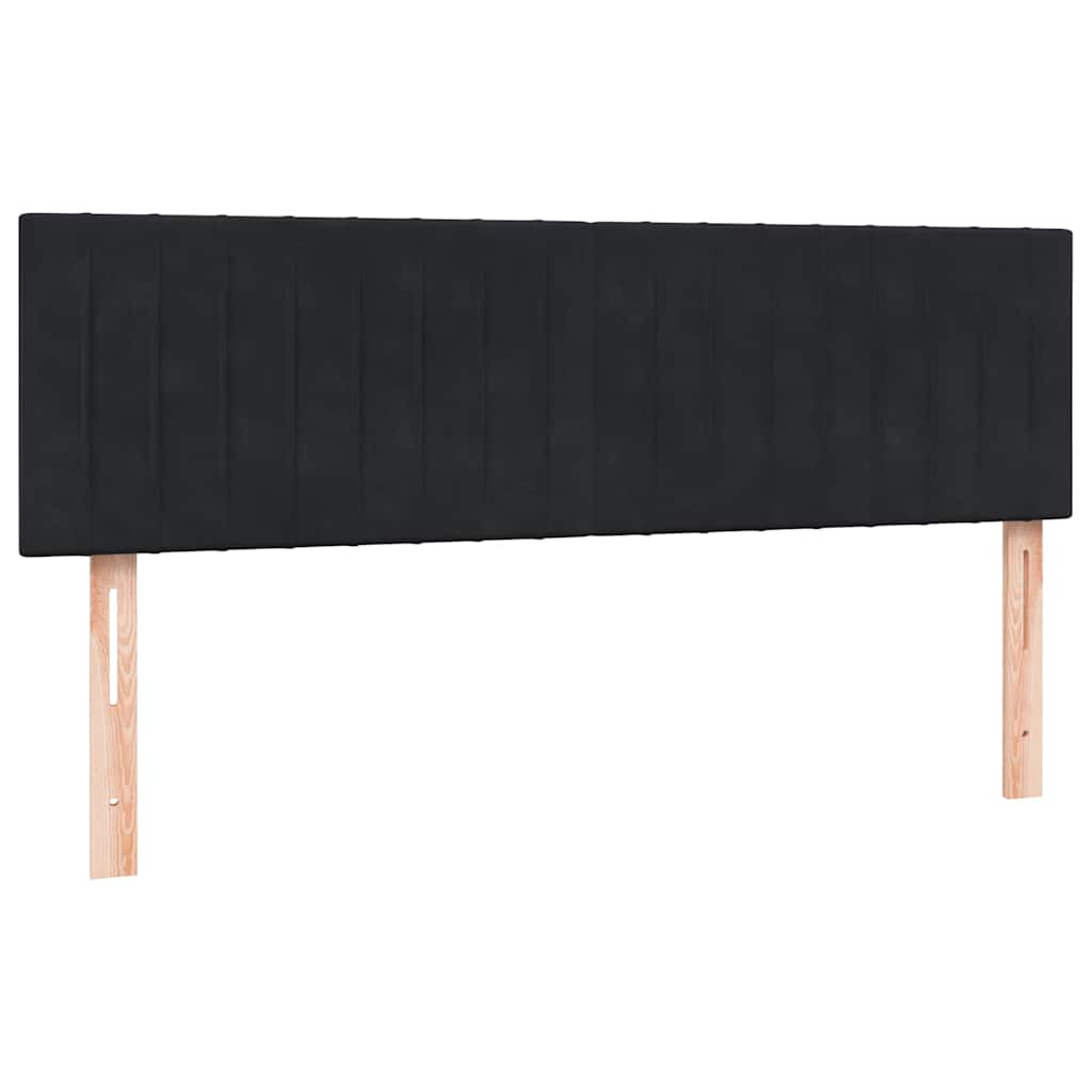 Box Spring krevet s madracem i LED crni 160x210 cm baršunasti
