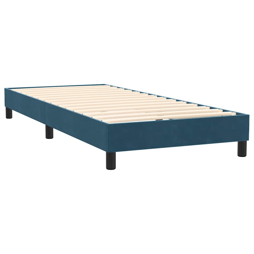 Box Spring krevet s madracem i LED tamnoplavi 80x220 cm baršunasti