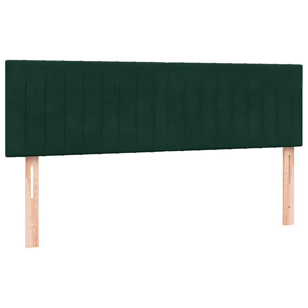 Box Spring krevet s madracem i LED tamno zeleni 160x220 cm baršun