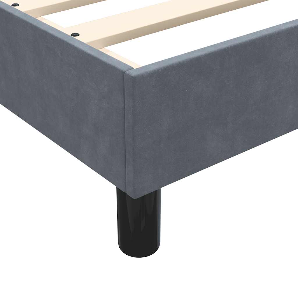 Box Spring krevet s madracem i LED tamno sivi 80x210 cm baršun