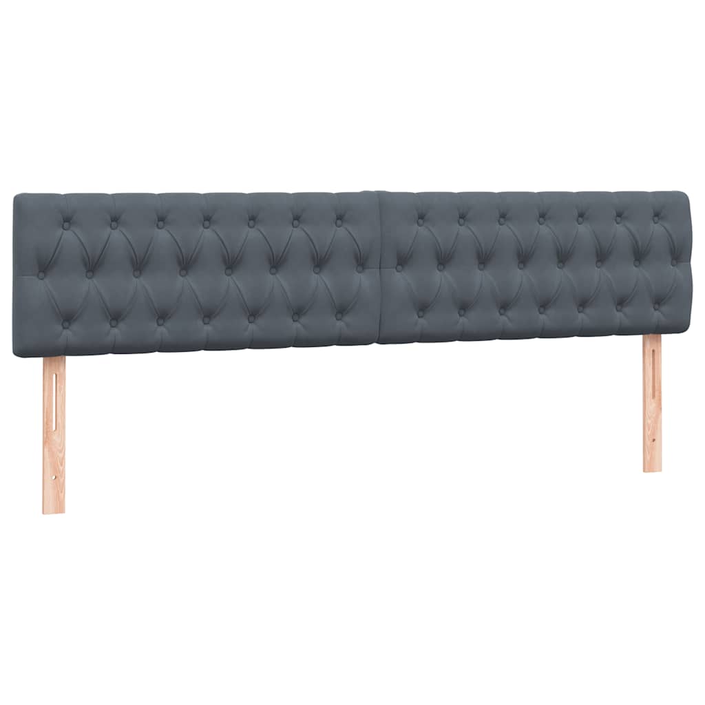 Krevet s oprugama i madracem LED tamnosivi 180x210 cm baršunasti