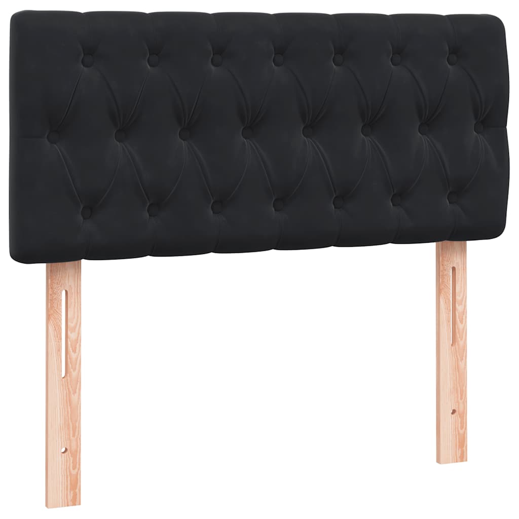 Box Spring krevet s madracem i LED crni 80 x 220 cm baršunasti