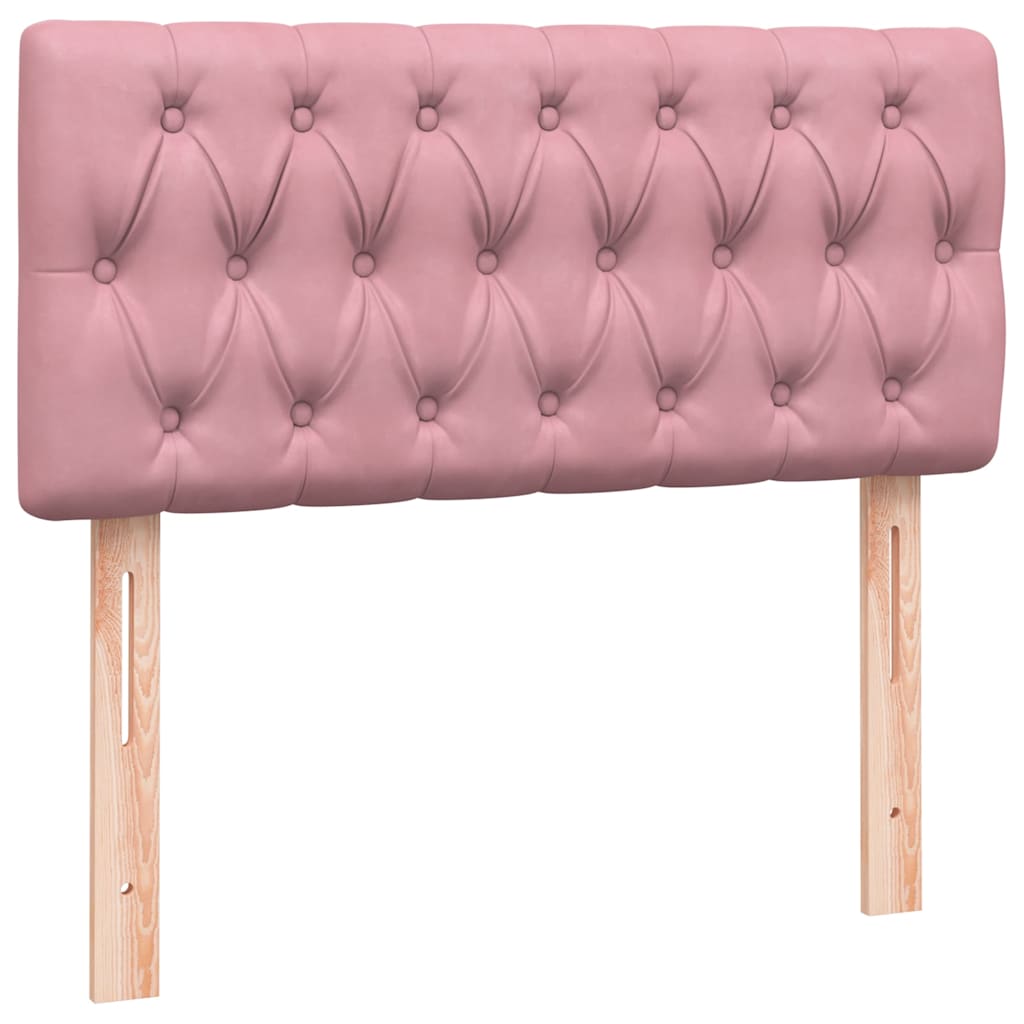 Box Spring krevet s madracem i LED ružičasti 80 x 220 cm baršunasti