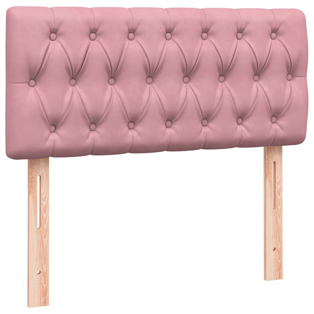 Box Spring krevet s madracem i LED ružičasti 90x220 cm baršunasti