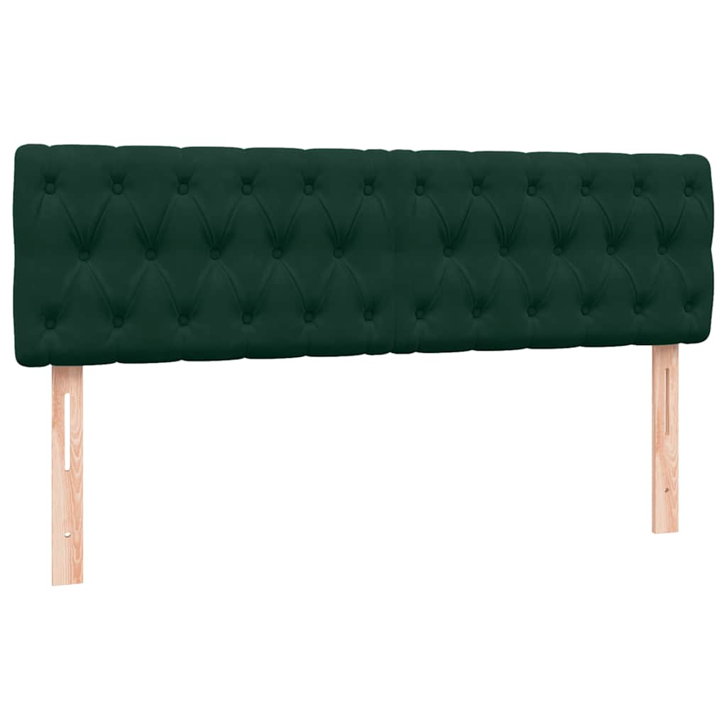 Box Spring krevet s madracem i LED tamno zeleni 160x220 cm baršun