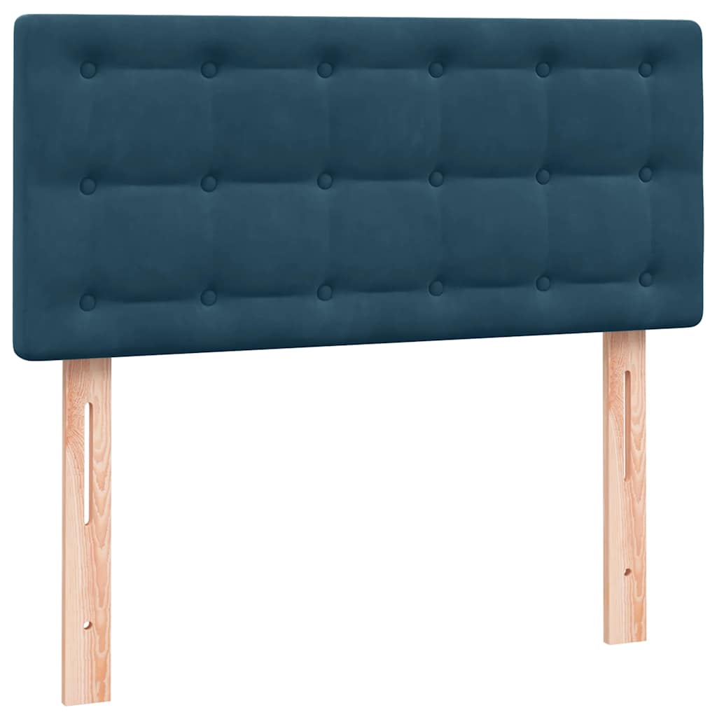 Box Spring krevet s madracem i LED tamnoplavi 80x210 cm baršun