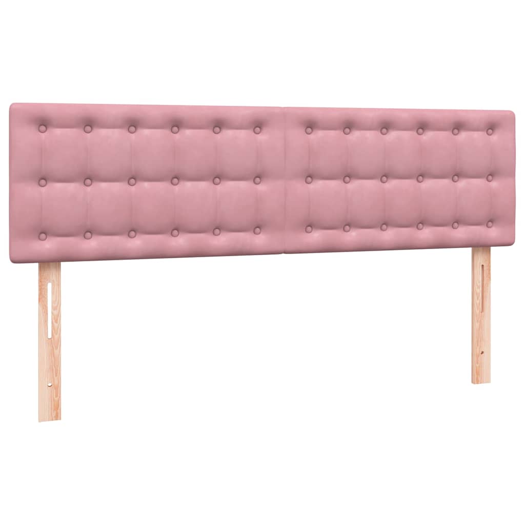 Krevet s oprugama i madracem LED ružičasti 140x210 cm baršunasti