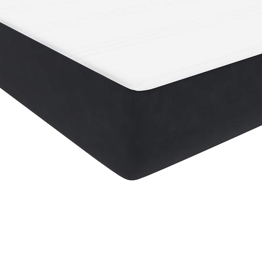 Box Spring krevet s madracem i LED crni 160x210 cm baršunasti