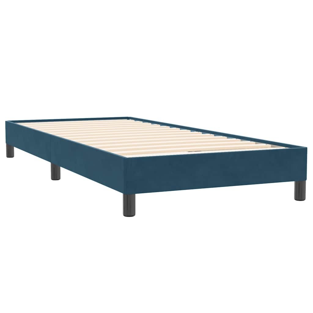 Box Spring krevet s madracem i LED tamnoplavi 80x220 cm baršunasti