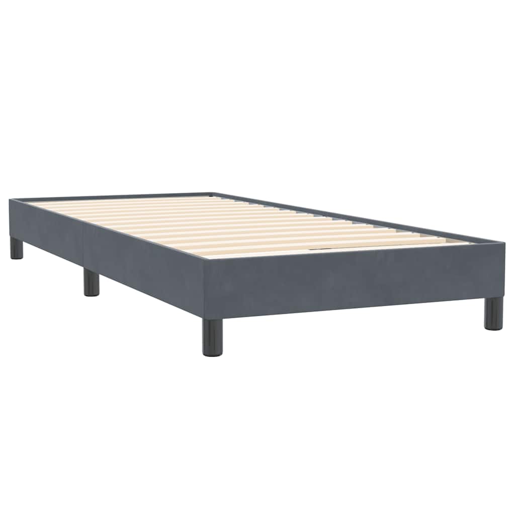 Box Spring krevet s madracem i LED tamnosivi 90x220 cm baršunasti