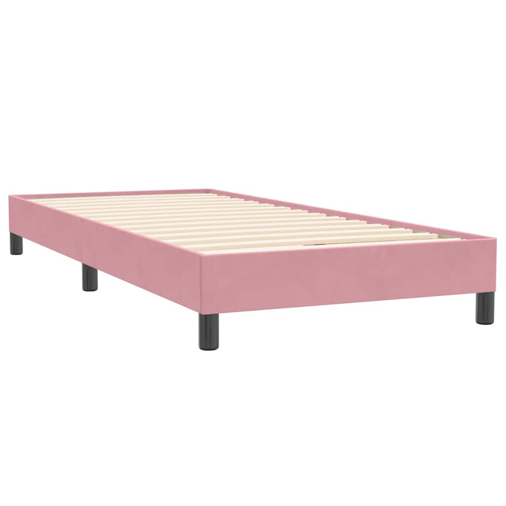 Box Spring krevet s madracem i LED ružičasti 90x220 cm baršunasti