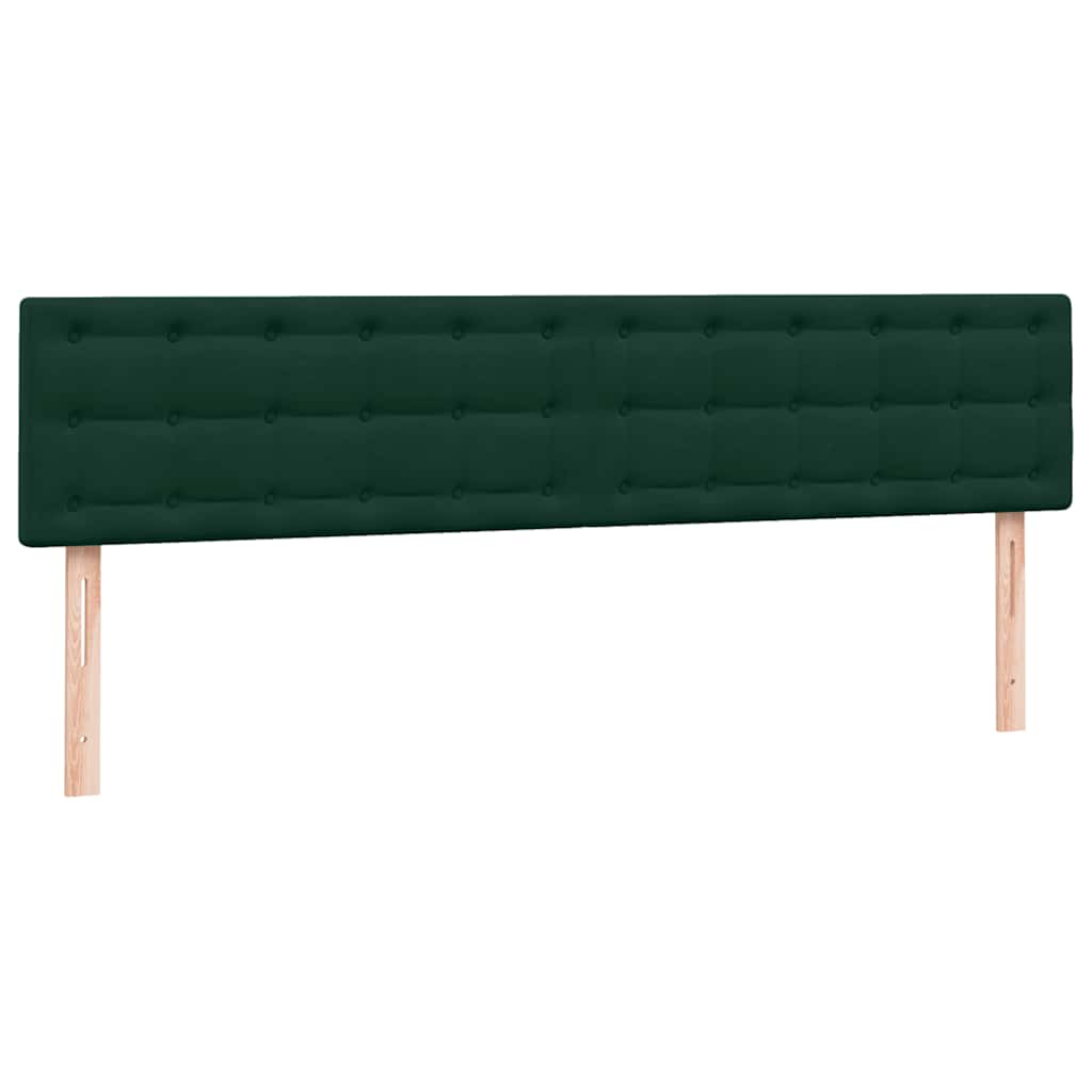 Box Spring krevet s madracem i LED tamno zeleni 180x220 cm baršun