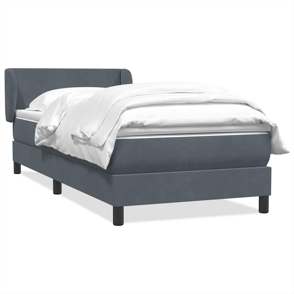 Box Spring krevet s madracem tamno sivi 80x210 cm baršun