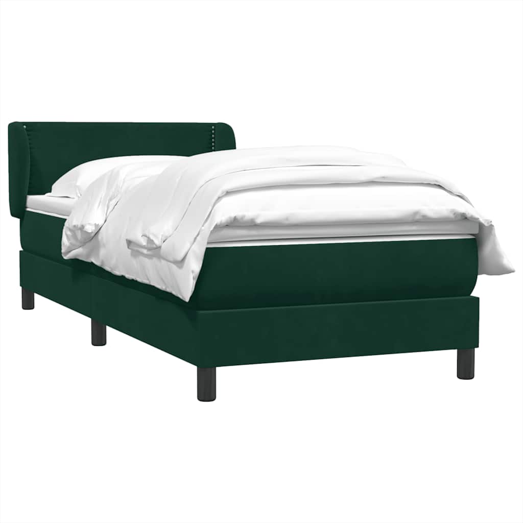 Box Spring krevet s madracem tamnozeleni 80x220 cm baršun