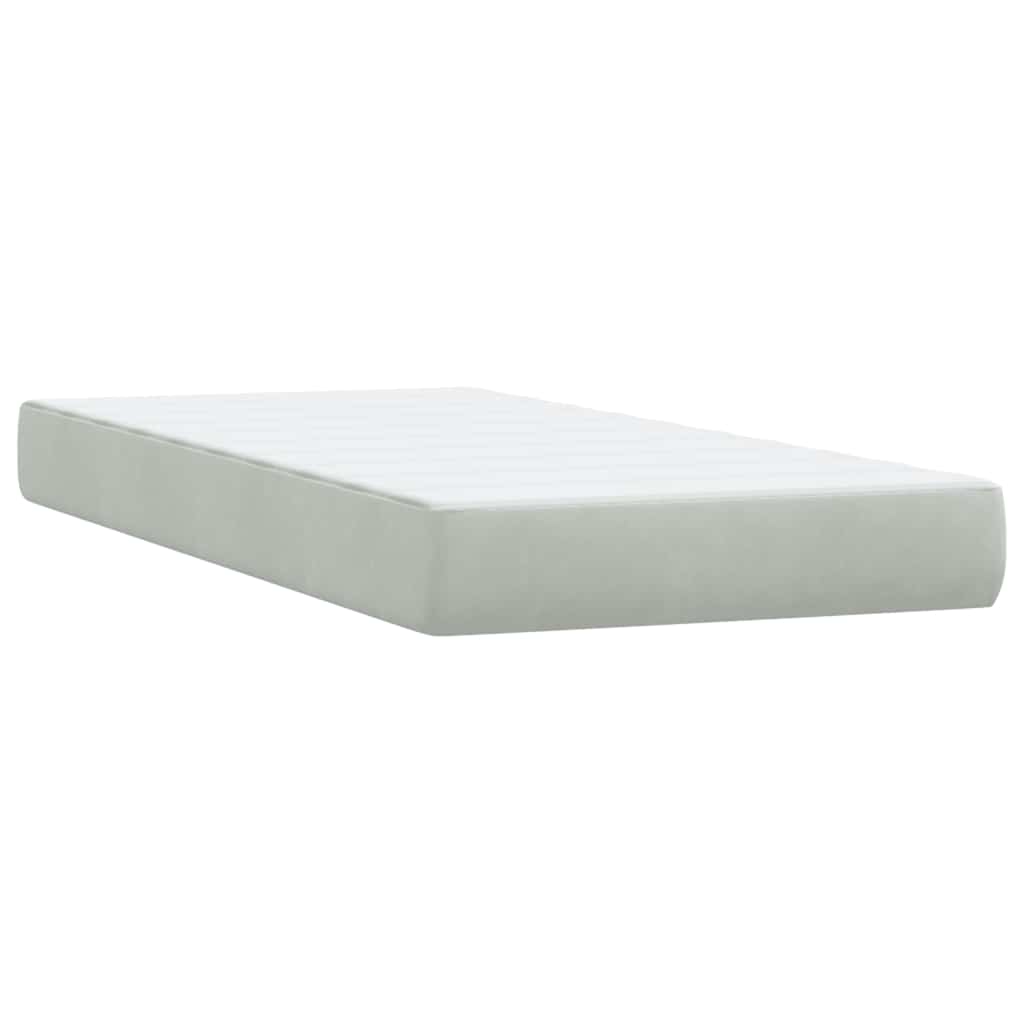 Box Spring krevet s madracem svijetlo sivi 80x210 cm baršun