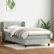 Box Spring krevet s madracem svijetlo sivi 80x210 cm baršun