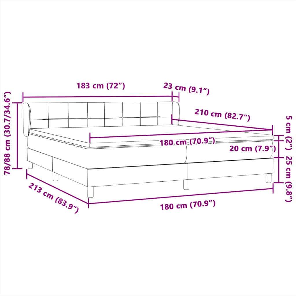 Box Spring krevet s madracima ružičasti 180x210 cm baršun