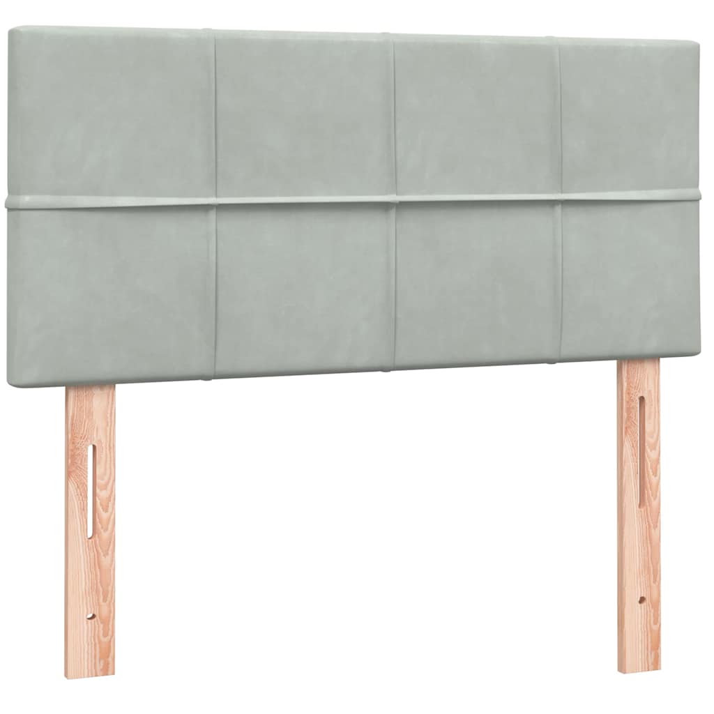 Box Spring krevet s madracem svijetlo sivi 80x220 cm samt