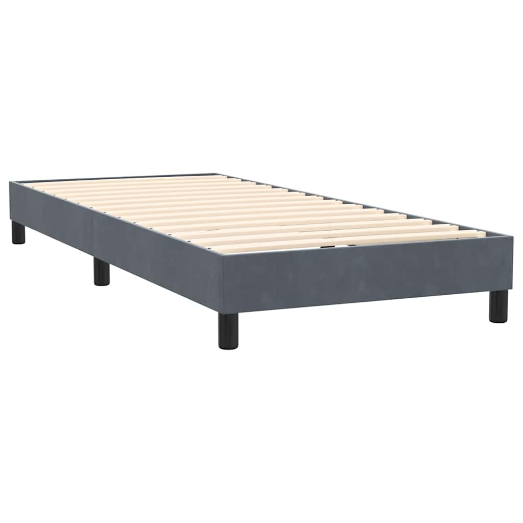 Box spring krevet s madracem tamnosivi 90x220 cm baršunasti