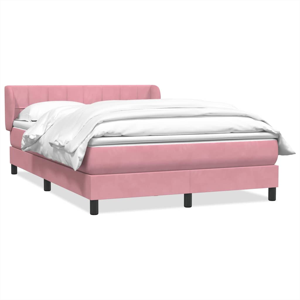 Box Spring krevet s madracem ružičasti 140x220 cm baršun