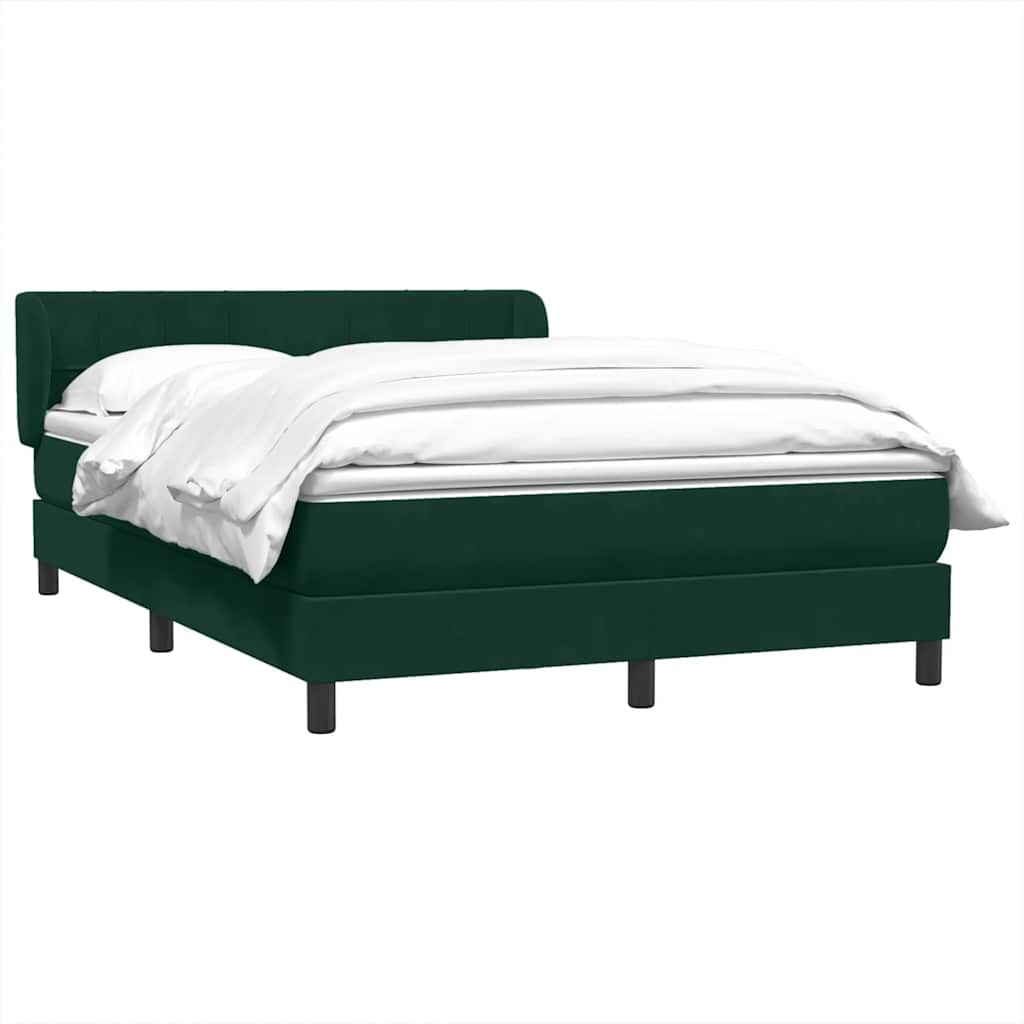 Box Spring krevet s madracem tamno zeleni 160x220 cm baršun