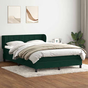 Box Spring krevet s madracem tamno zeleni 160x220 cm baršun