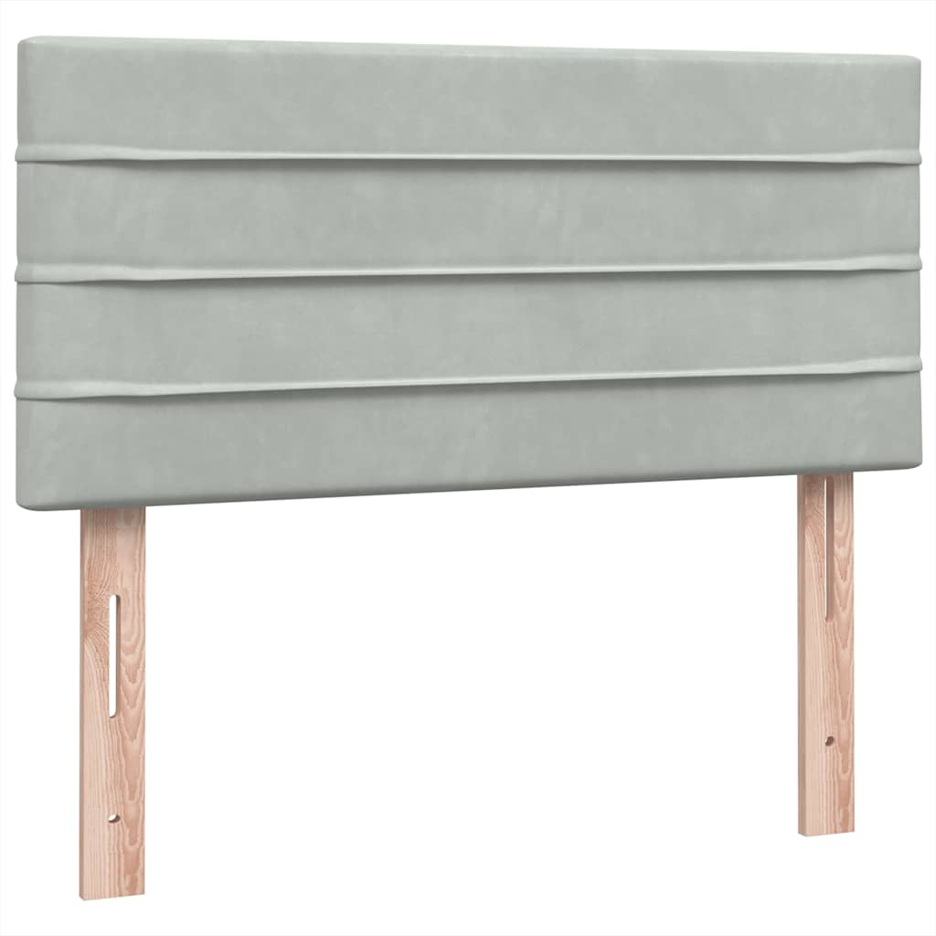 Box Spring krevet s madracem svijetlo sivi 80x210 cm baršun