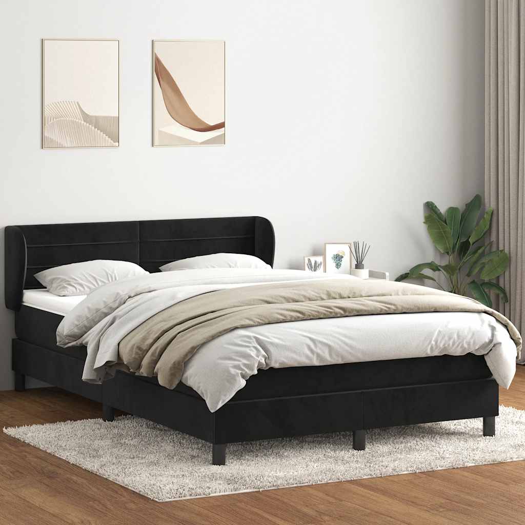 Box spring krevet s madracem crni 160x210 cm baršunasti