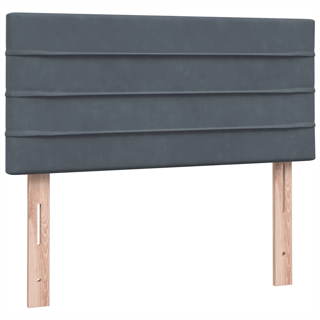 Box spring krevet s madracem tamnosivi 80 x 220 cm baršunasti